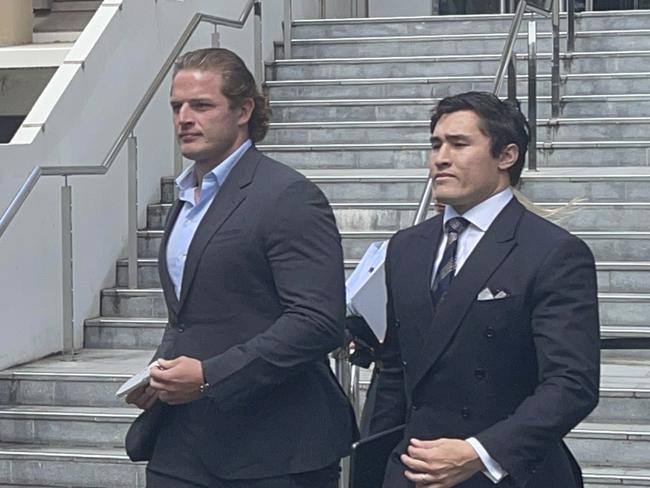 George Burgess and lawyer Bryan Wrench leaving Wollongong Local Court on Tuesday. Picture: Lauren Ferri