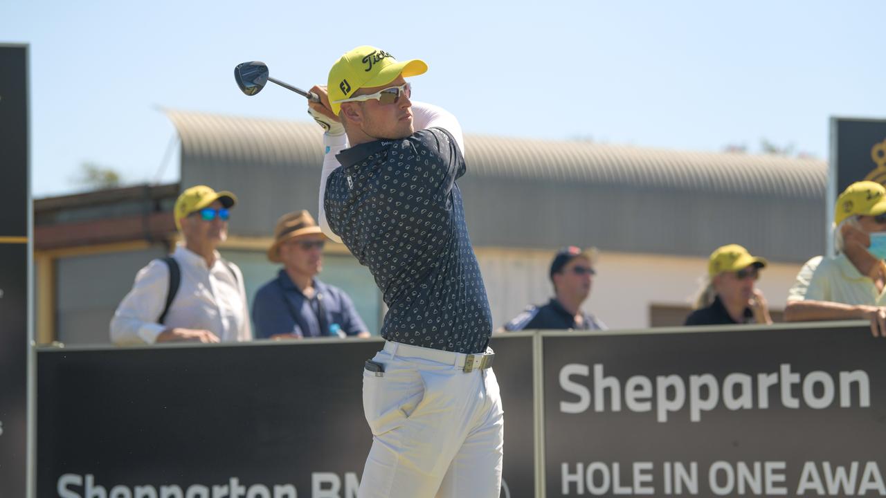 Blake Collyer shot a course record equalling eight-under par 63 to move into a share of the lead. Picture: Golf Australia