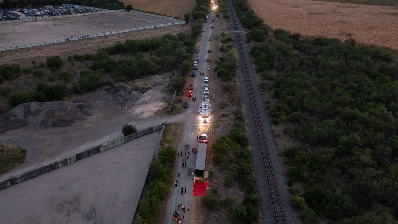 The heavy vehicle was abandoned in an open area of Texas. Picture: AFP