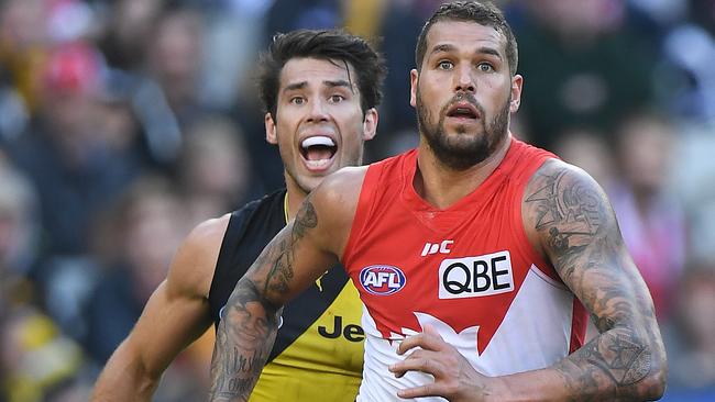 Alex Rance and Lance Franklin have developed a modern day rivalry.