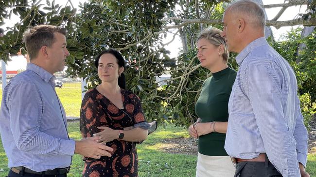 Deputy opposition leader Jarrod Bleijie joins Amanda Camm and Nigel Dalton to speak with India Williamson. Photo: Fergus Gregg