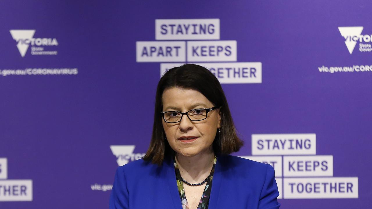 Victorian Minister for Health, Jenny Mikakos speaks to the media. (Picture: Darrian Traynor/Getty Images