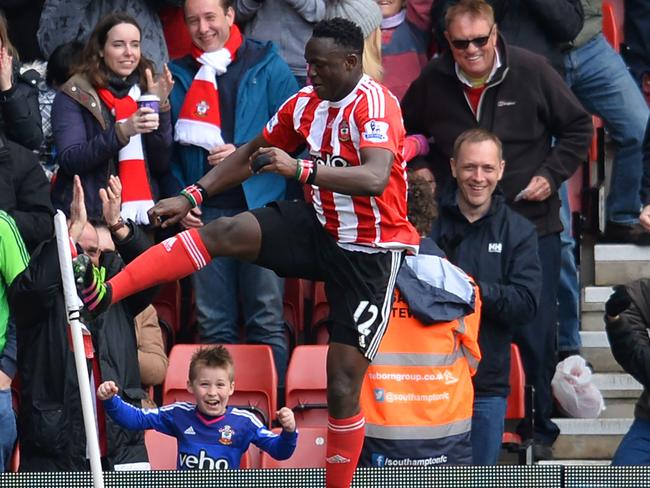 Victor Wanyama celebrates scoring for Southampton.