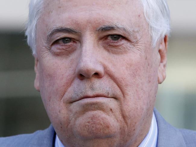 Clive Palmer speaks to the media during the lunch break from the Supreme Court in Brisbane, Friday, September, 15, 2017. The court heard Palmers elusive nephew is being paid more than $8000 a fortnight by one of his companies. (AAP Image/Regi Varghese) NO ARCHIVING