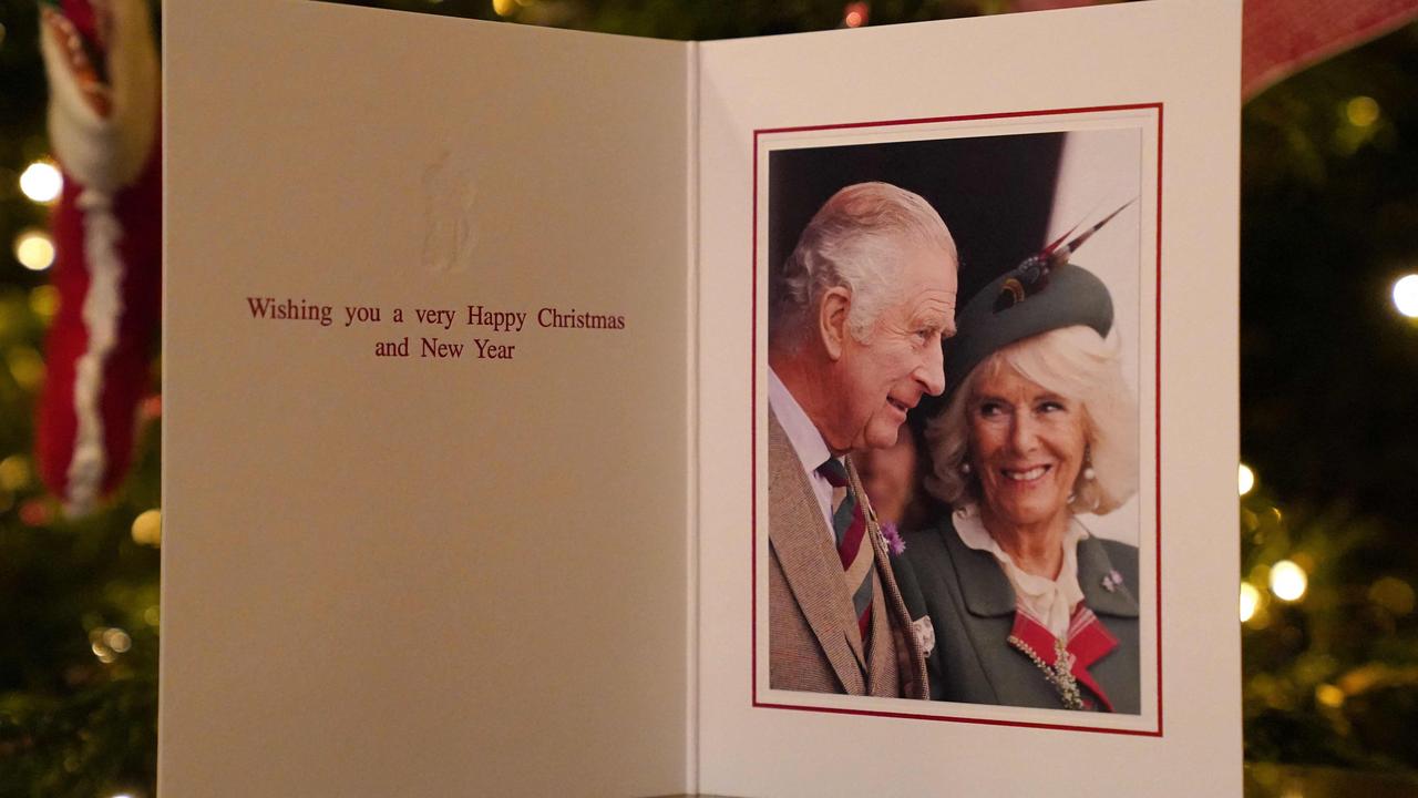 King Charles III and the Queen Consort’s 2022 Christmas card. Picture: Jonathan Brady/AFP