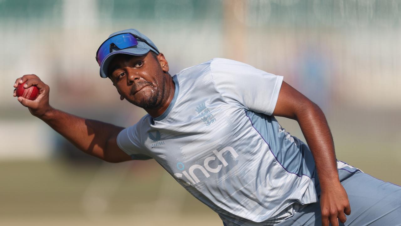 RAWALPINDI, PAKISTAN - NOVEMBER 29: Rehan Ahmed of England pictured during a Nets Session ahead of the First Test match at Rawalpindi Cricket Stadium on November 29, 2022 in Rawalpindi, Pakistan. (Photo by Matthew Lewis/Getty Images)