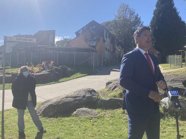 Arson Unit Coordinator, Detective Chief Inspector Richard Puffett with Tahma’s grandmother, Barbara. Picture: Lauren Ferri