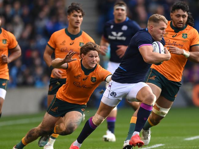 Scotland broke Australia’s winning streak with its 15-13 victory. Picture: Stu Forster/Getty Images