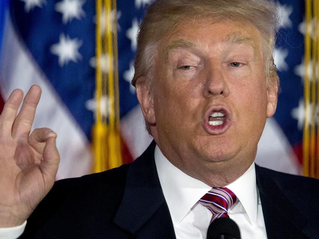 In this June 7, 2016, photo, Republican presidential candidate Donald Trump speaks during a news conference at the Trump National Golf Club Westchester in Briarcliff Manor, N.Y. Itâ€™s exceedingly improbable, but not completely farfetched: Dismayed Republicans could still dump Donald Trump and find a different presidential nominee at their national convention next month. Once viewed as a political joke, the blunt-spoken billionaire has stormed to the cusp of becoming the GOP nominee. (AP Photo/Mary Altaffer)