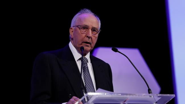 Former Prime Minister Paul Keating speaking at The Australian’s Strategic Forum in Sydney Picture: Nikki Short