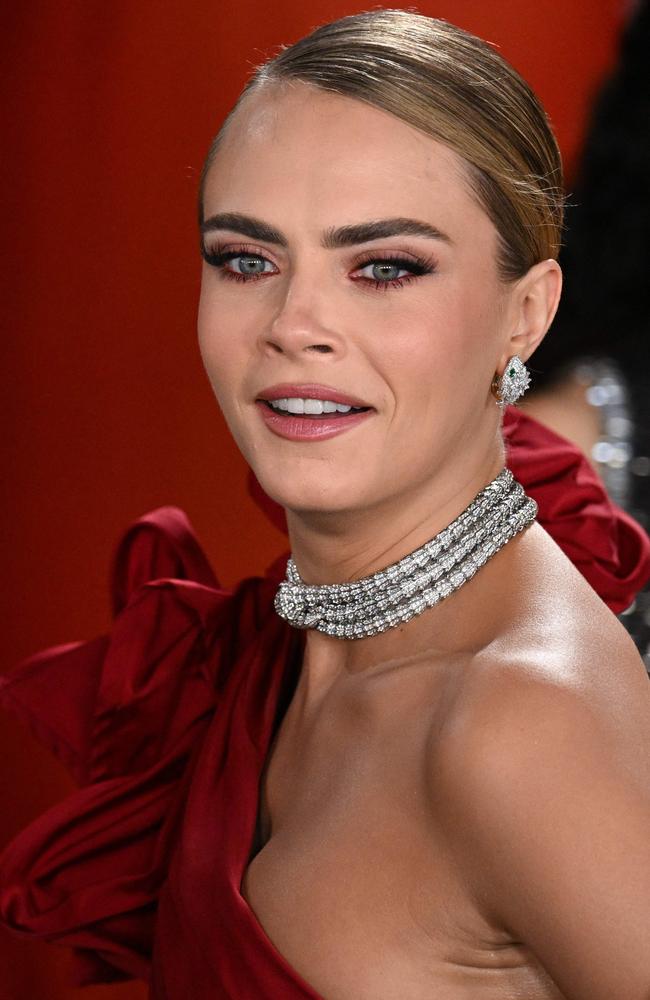 US model/actress Cara Delevingne at the 95th Annual Academy Awards at the Dolby Theatre in Hollywood, where she was observed declining alcohol. Picture: AFP