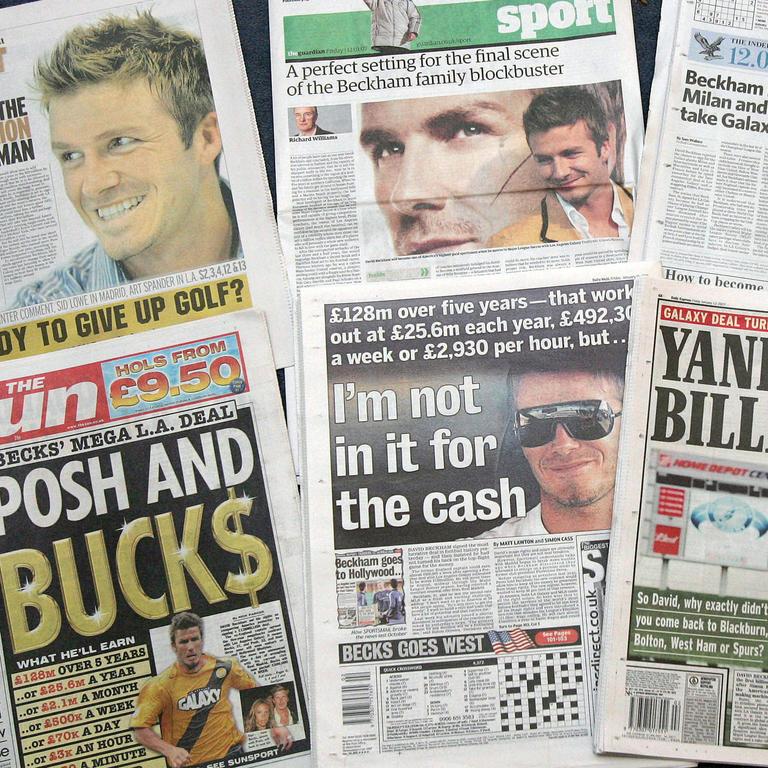 David Beckham made headlines around the world when he signed with the Los Angeles Galaxy. Picture: AP PicAlastair/Grant