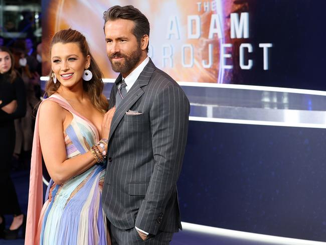 Baldoni claims Ryan Reynolds (pictured with wife Blake Lively) became aggressive at a meeting. Picture: Monica Schipper / Getty