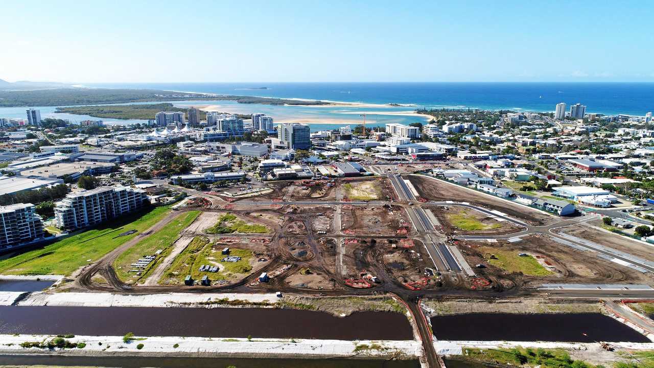 DRONE: Aerial photos of the CBD development in Maroochydore, Sunshine Coast where council hopes to build a 'landmark' exhibition and convention centre. Picture: Patrick Woods