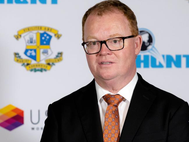 Head of Marist College Ashgrove Michael Newman at the launch of cricket television show 'The Hunt', Brisbane, Friday, June 9, 2023 - Picture: Richard Walker