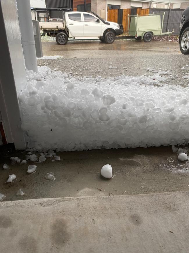 Early afternoon hail storms have lashed South East Queensland from Gold Coast to the Sunshine Coast, this image is from Baringa on the Sunshine Coast Picture Jimmy Smith-Cottrell