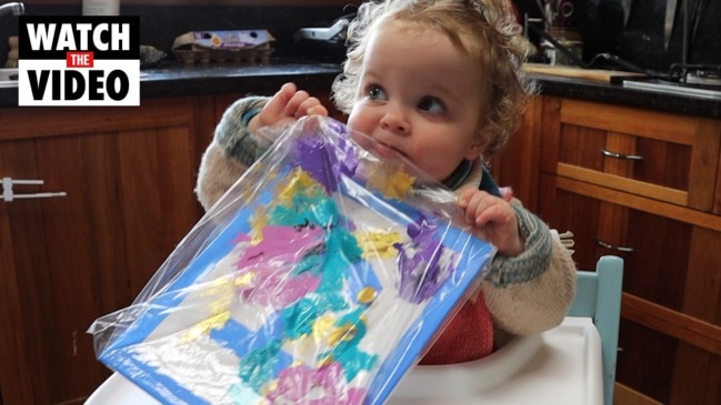 Mess-free baby painting art activity, Video