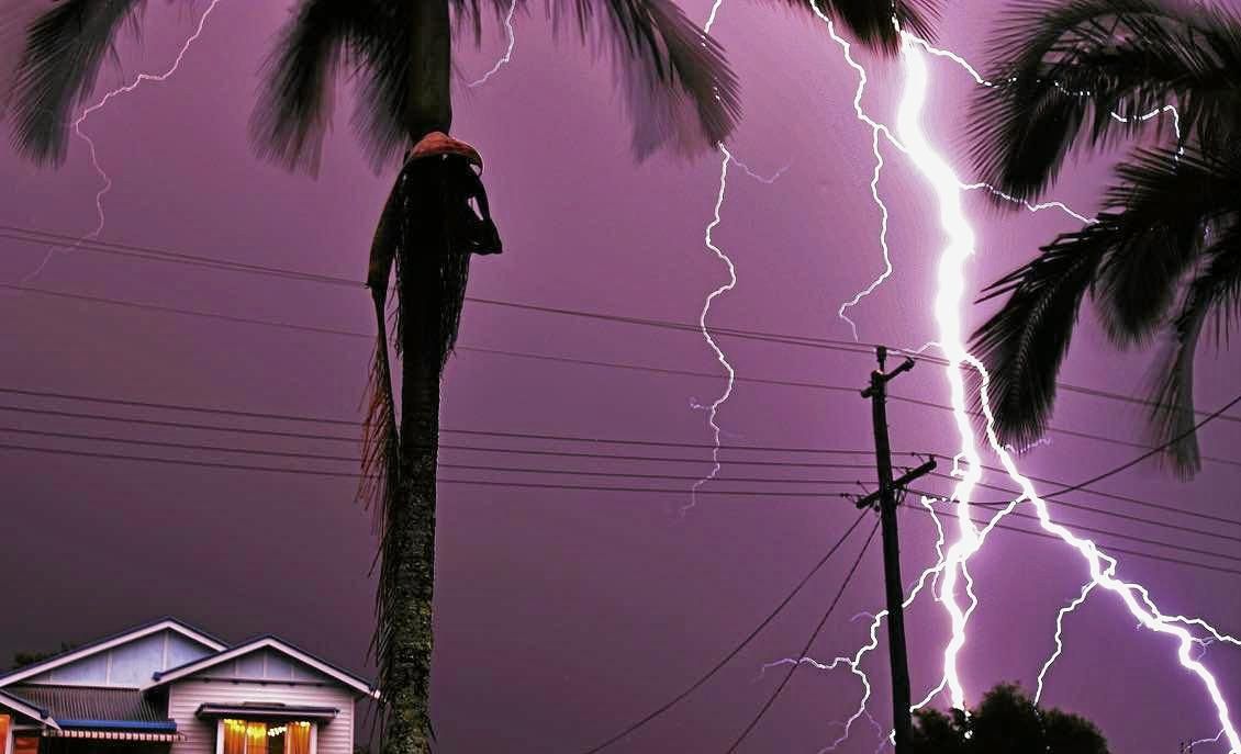 CLIMATE CHANGE: Wild storms just north of the Sunshine Coast. Picture: Mitchell Bow