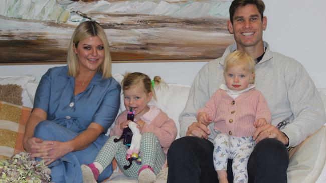 Tom and Emma Hawkins with children Arabella and Primrose.