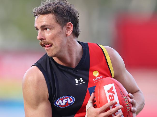 AFL Round 18. 19/09/2020.  Essendon vs Melbourne at Metricon Stadium, Gold Coast.  Joe Daniher of the Bombers q4   . Pic: Michael Klein