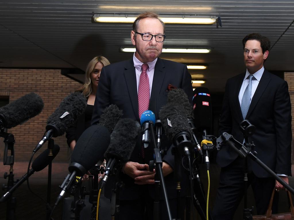 LONDON, ENGLAND – JULY 26: Kevin Spacey looks on after leaving court at Getty Images