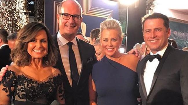 Lisa Wilkinson, David Koch, Sam Armytage and Karl Stefanovic at the 2017 Logies. Picture: Instagram