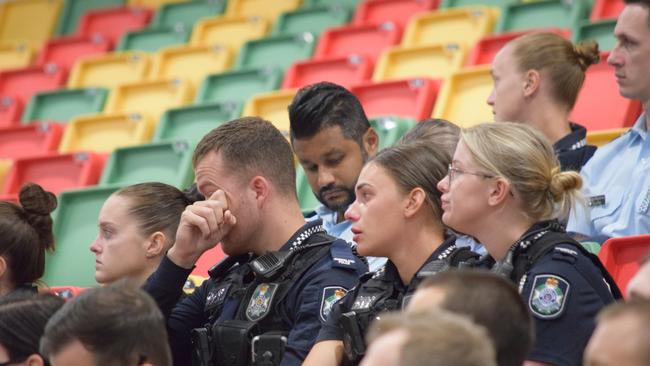 The police memorial service in Townsville for constables Rachel McCrow and Matthew Arnold.