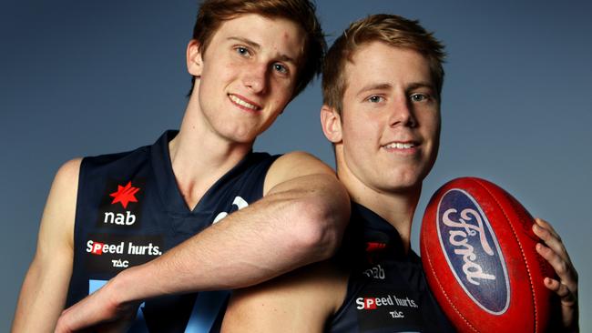 Father son draft prospects James Stewart and Lachie Hunter in 2012.