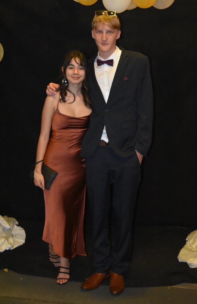 Kahlia Ah-Fa and Adam Beaton at the 2022 Kawana Waters State College formal. Picture: Sam Turner