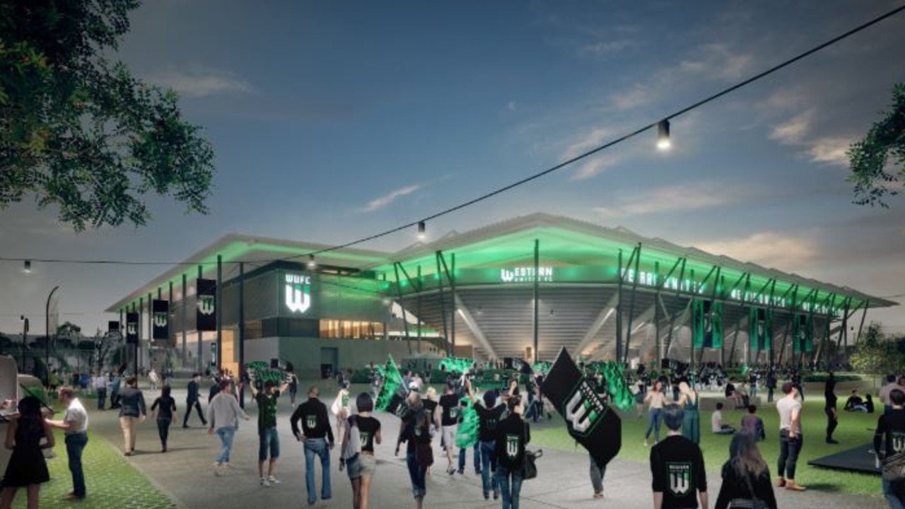 An artist's impression of the proposed 15,000 seat stadium for Western United. Image supplied: Wyndham City Council