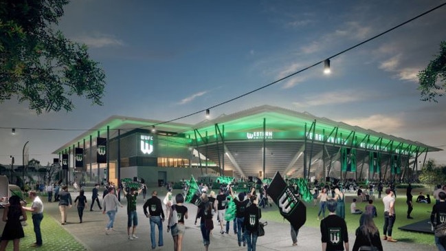 An artist's impression of the proposed 15,000 seat stadium for Western United. Image supplied: Wyndham City Council
