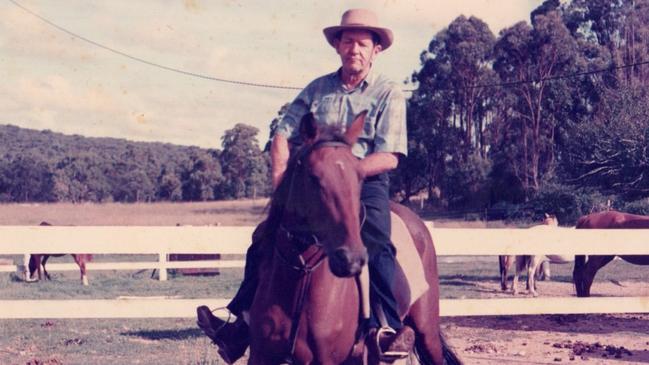 Peter Richardson loved riding horses with his dogs.