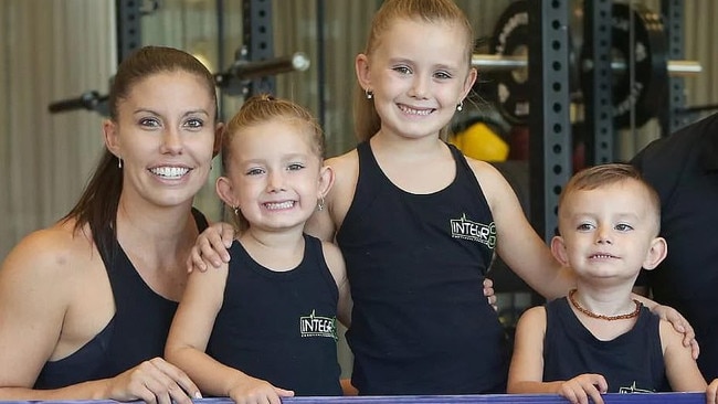 Hannah Clarke with her children (L-R) Laianah, Aaliyah and Trey.