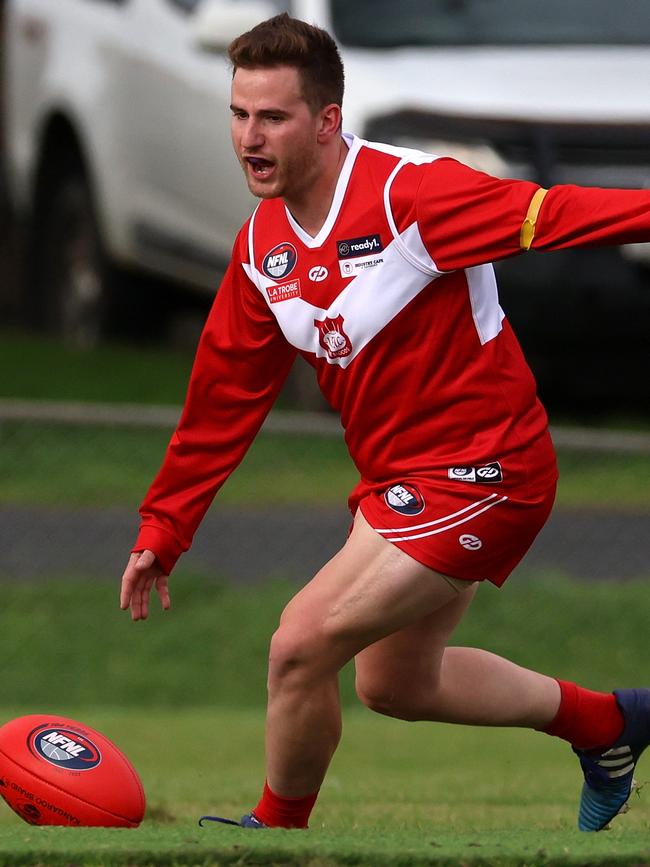 Jonathon McCumber-Kelly in action for Lalor. Picture: Hamish Blair