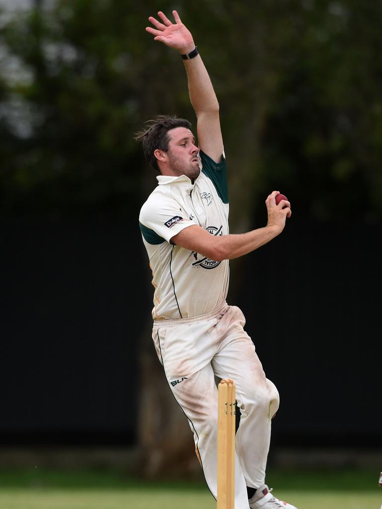 Kookaburra Cup cricket - Queens vs. Mudgeeraba Nerang at Greg Chaplin Oval, Southport. Queens bowler Jack Winton. (Photos/Steve Holland)