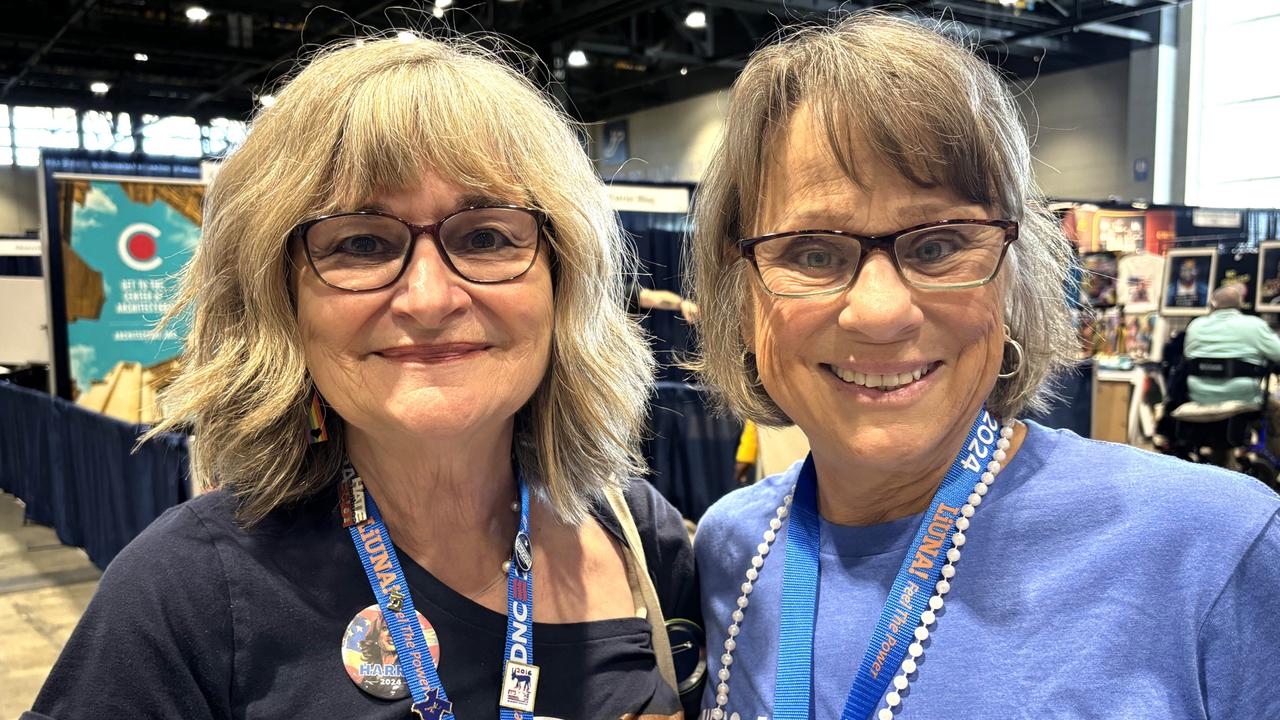 Kim Gilby (left) and Jan Pelosi, from Austin, Texas. Picture: Benedict Brook/news.com.au.