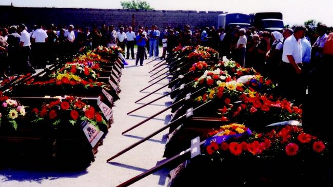 Skabrnja residents honour the dead after the 1991 massacre in Croatia.