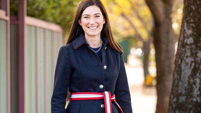 The YouGov Galaxy poll found 47 per cent primary support for Liberal candidate Nicolle Flint, pictured, 10 points clear of Labor Nadia Clancy’s 37 per cent. Picture:   News Corp