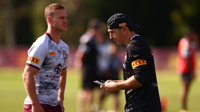 Maroons skipper Daly Cherry-Evans has been impressed by Billy Slater’s coaching. Picture: Chris Hyde/Getty Images