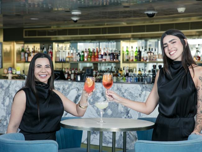 Larissa Figueiredo and Larissa Macedo as Nineteen At The Star have won the best nightclub on the Gold Coast competition. Picture: Glenn Campbell