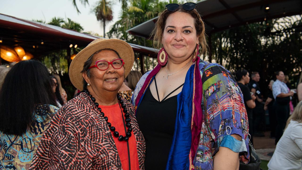 Lynette Yu-Mackay and Shilo Mcnamee at the 2024 National Indigenous Fashion Awards (NIFA). Picture: Pema Tamang Pakhrin