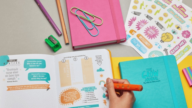 Journals like The Grow Journal are specially crafted with kids and teens in mind. Source: Supplied