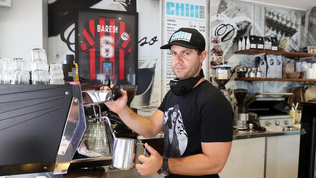 Owner of Chill Bar and Cafe in Avalon Beach Luke Femia. Picture: Tim Hunter.