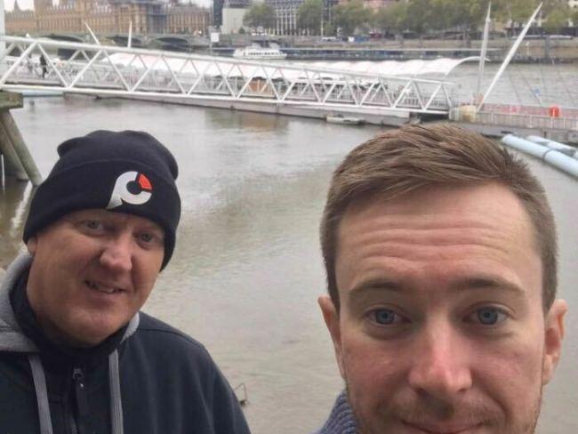 Peter Morgan and his son Conor, who lives in the UK. 