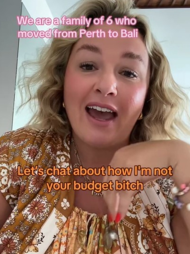 A mum living in Bali says she pays double the average Aussie wage in rent. Picture: TikTok / @kiki.mcgrath.xo