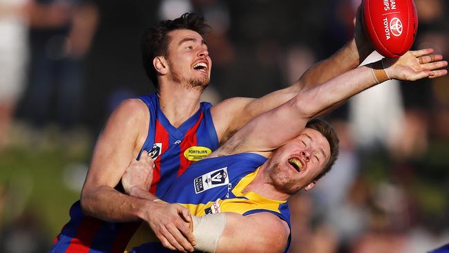 Lachlan Waddell (left) in action for Port Melbourne. Picture: Michael Klein