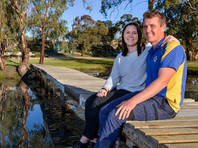 Hannah and Jesse Chambers at their Zadows Landing property, Wednesday, June 10, 2020. (Pic: Brenton Edwards)