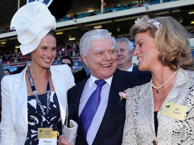 Francesca with trainer Bart Cummings and her mother, Sara Cumani.