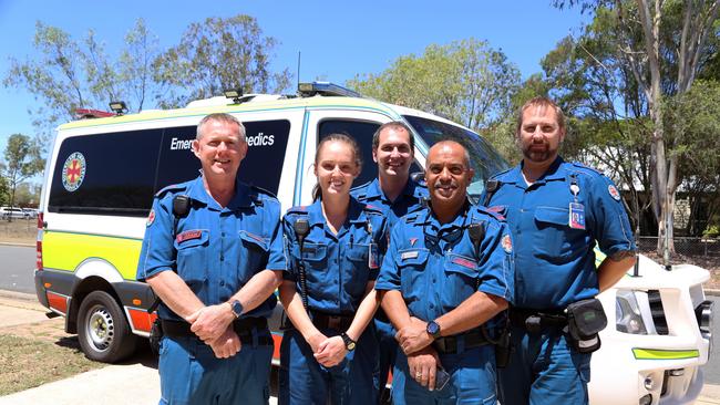 Jeremy Neal (centre) in 2016 with fellow paramedics Alan Clough, Kate Heuer, Andy Fernandes and Phil Underwood. Picture: Andrea Falvo