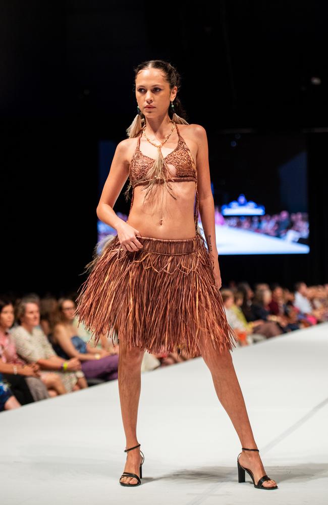 2024 Country to Couture at the Darwin Convention Centre showcases hand-designed First Nations fashion. Picture: Pema Tamang Pakhrin